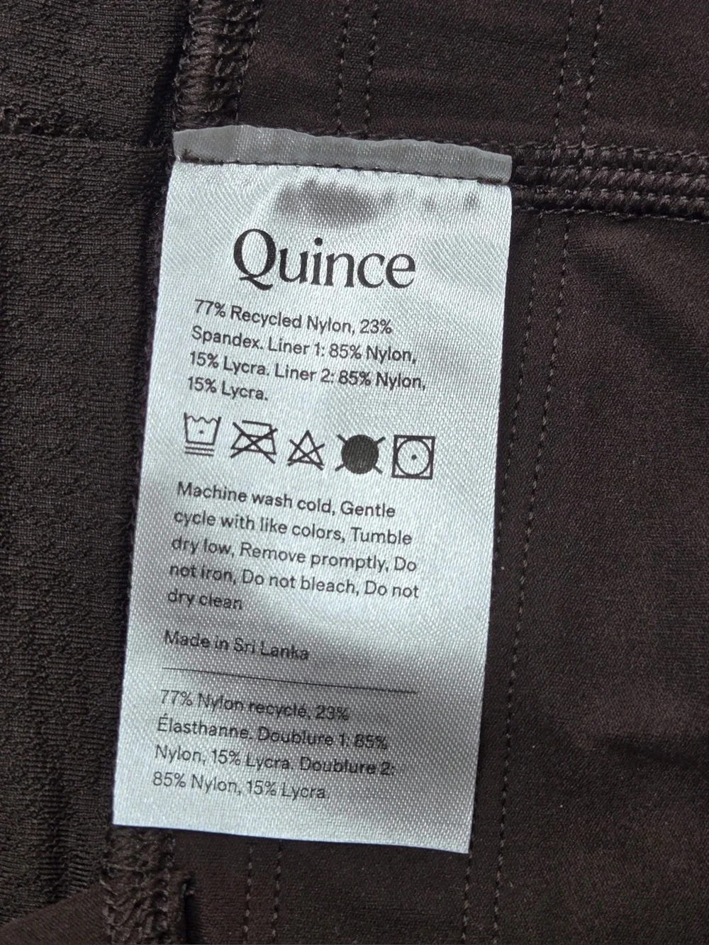 NWT QUINCE Power-Up Long Line Strappy Sports Bra Medium Espresso 0284